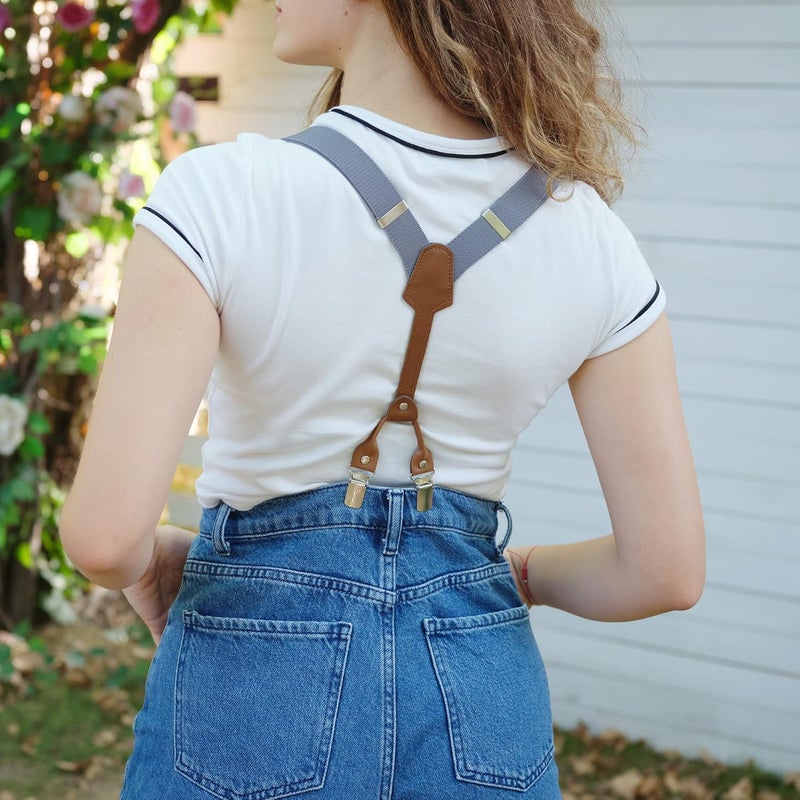 Action Ward Store Women's Suspenders - 1" Width - Y Back 4 Clip Skinny Ladies Suspenders - Image 3
